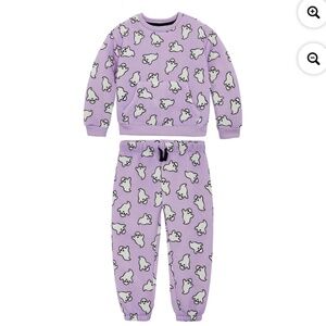 Way To Celebrate Toddler Unisex Purple 2 PC Jogger Set Size 5T